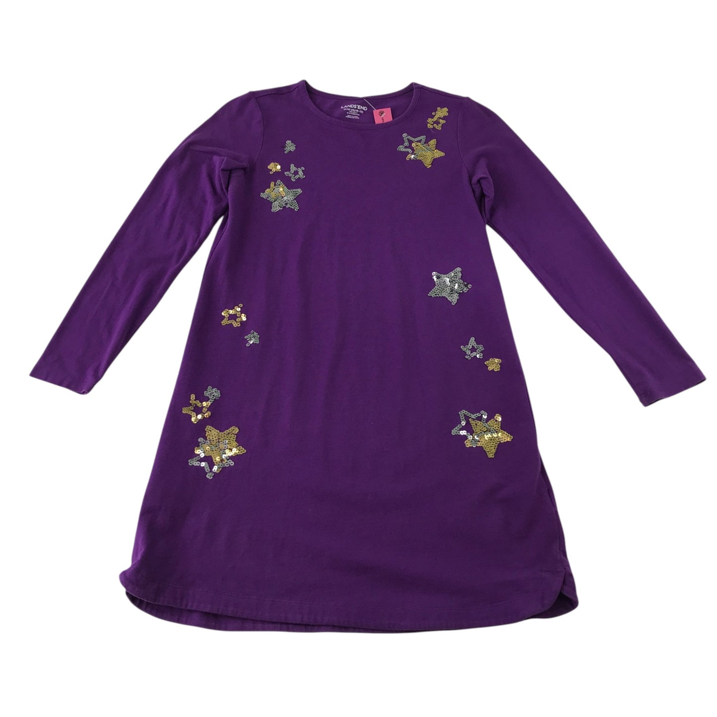 Lands End 11-12 years purple dress cotton elastane