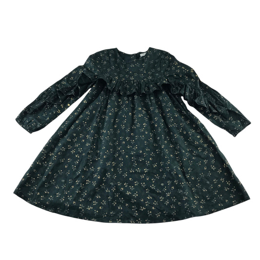 Leigh Tucker Willow 5-6 years green dress autumnal leaves cotton