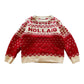 Leigh Tucker Willow 5-6 years red Irish Gaelic Christmas jumper acrylic polyester nylon