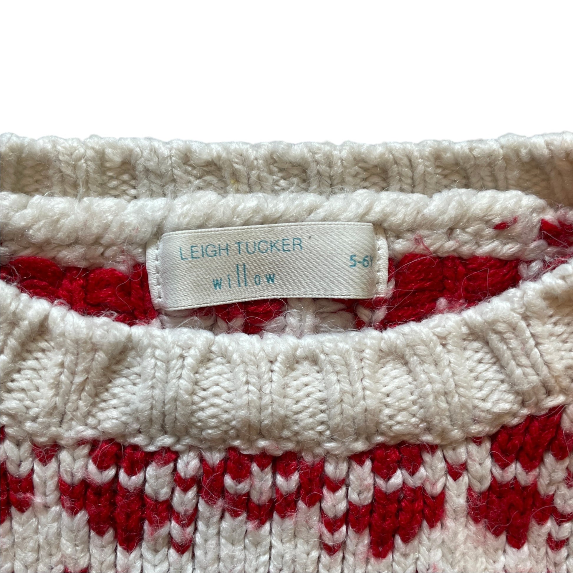 Leigh Tucker Willow 5-6 years red Irish Gaelic Christmas jumper acrylic polyester nylon