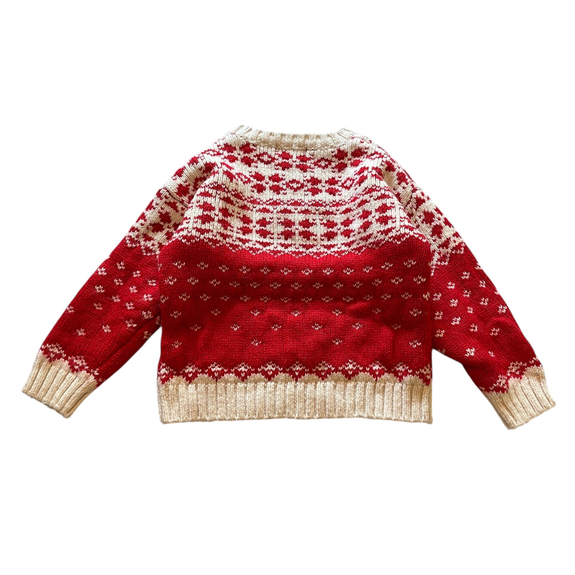 Leigh Tucker Willow 5-6 years red Irish Gaelic Christmas jumper acrylic polyester nylon