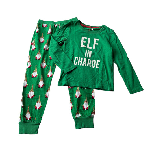Lily & Dan 5-6 years green Christmas pyjama set cotton