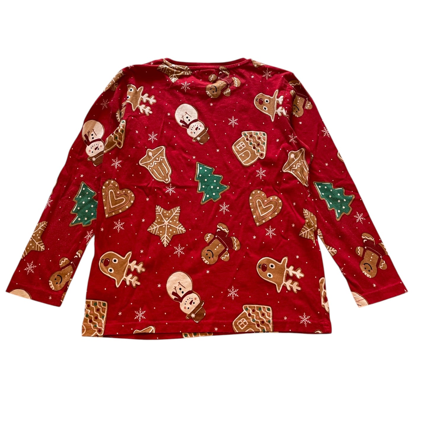 Lindex 7-8 years red Christmas gingerbread print cotton