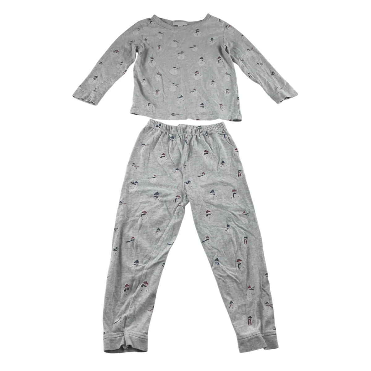 Little White Company 4-5 years grey festive pyjama set cotton elastane