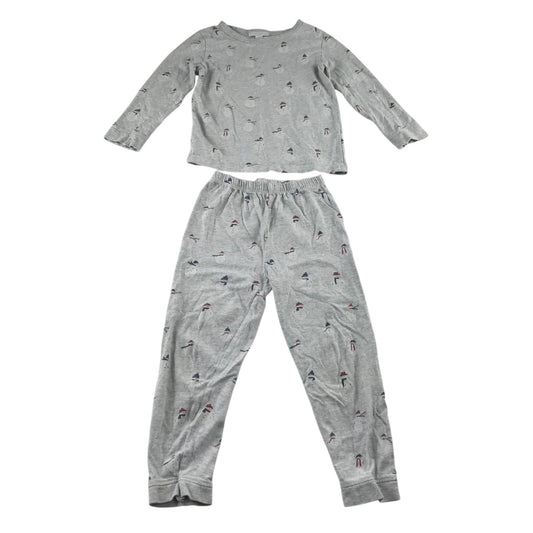 Little White Company 4-5 years grey festive pyjama set cotton elastane