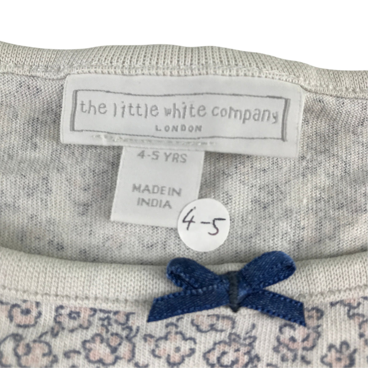Little White Company 4-5 years grey floral pyjama set cotton