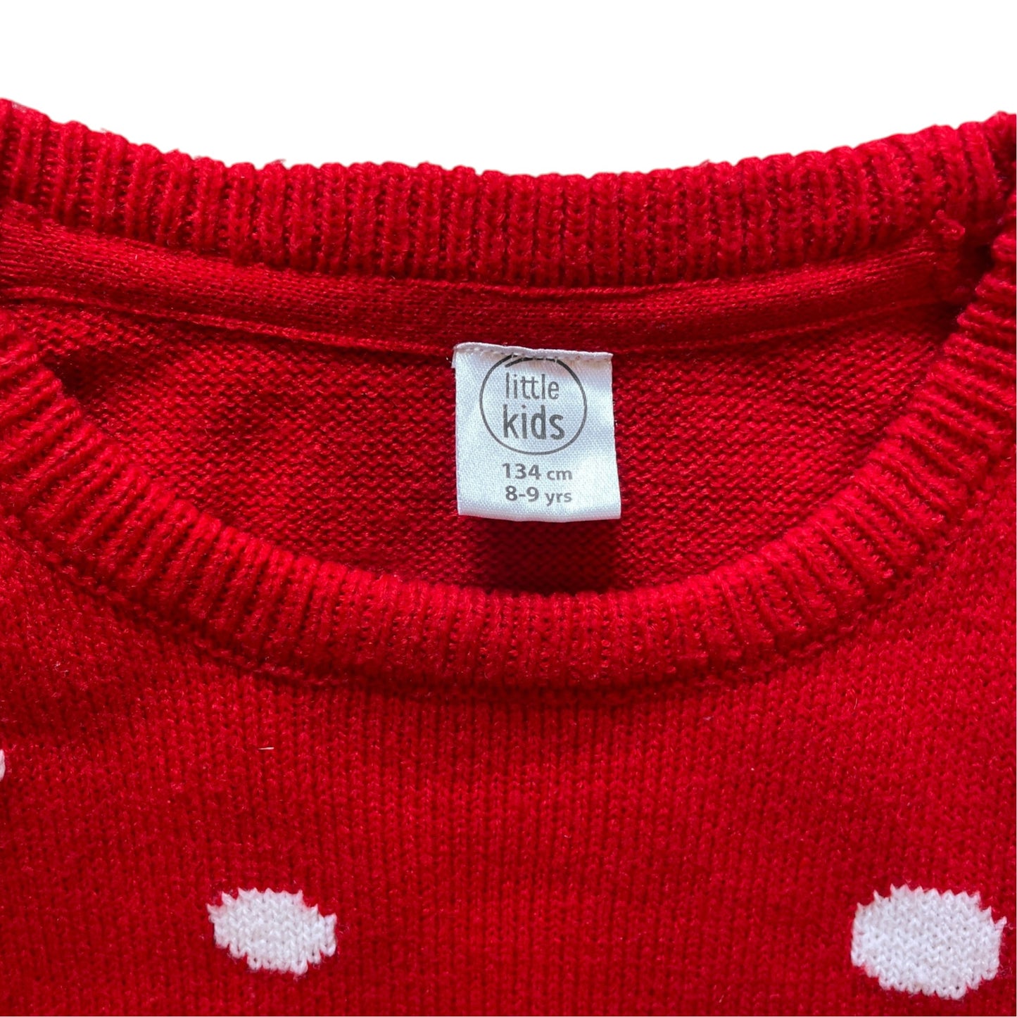 Little Kids 8-9 years red Santa and Rudolph Christmas jumper acrylic