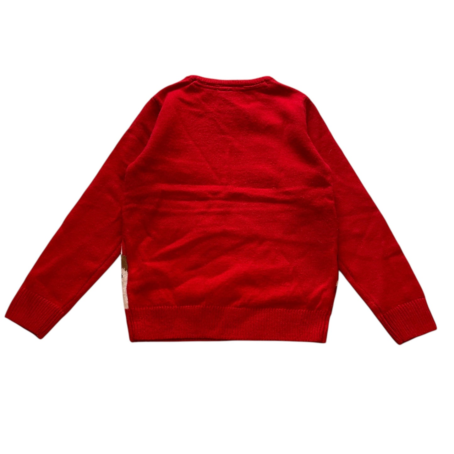 Little Kids 8-9 years red Santa and Rudolph Christmas jumper acrylic