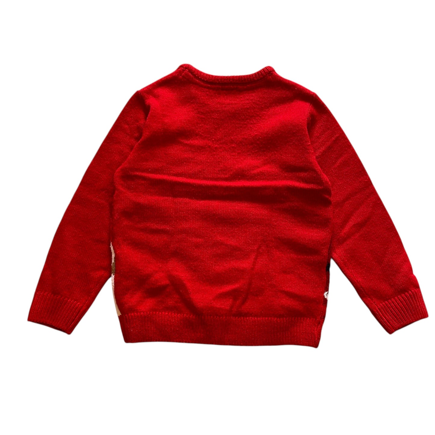 Little kids 5-6 years red Santa and Rudolph Christmas jumper acrylic