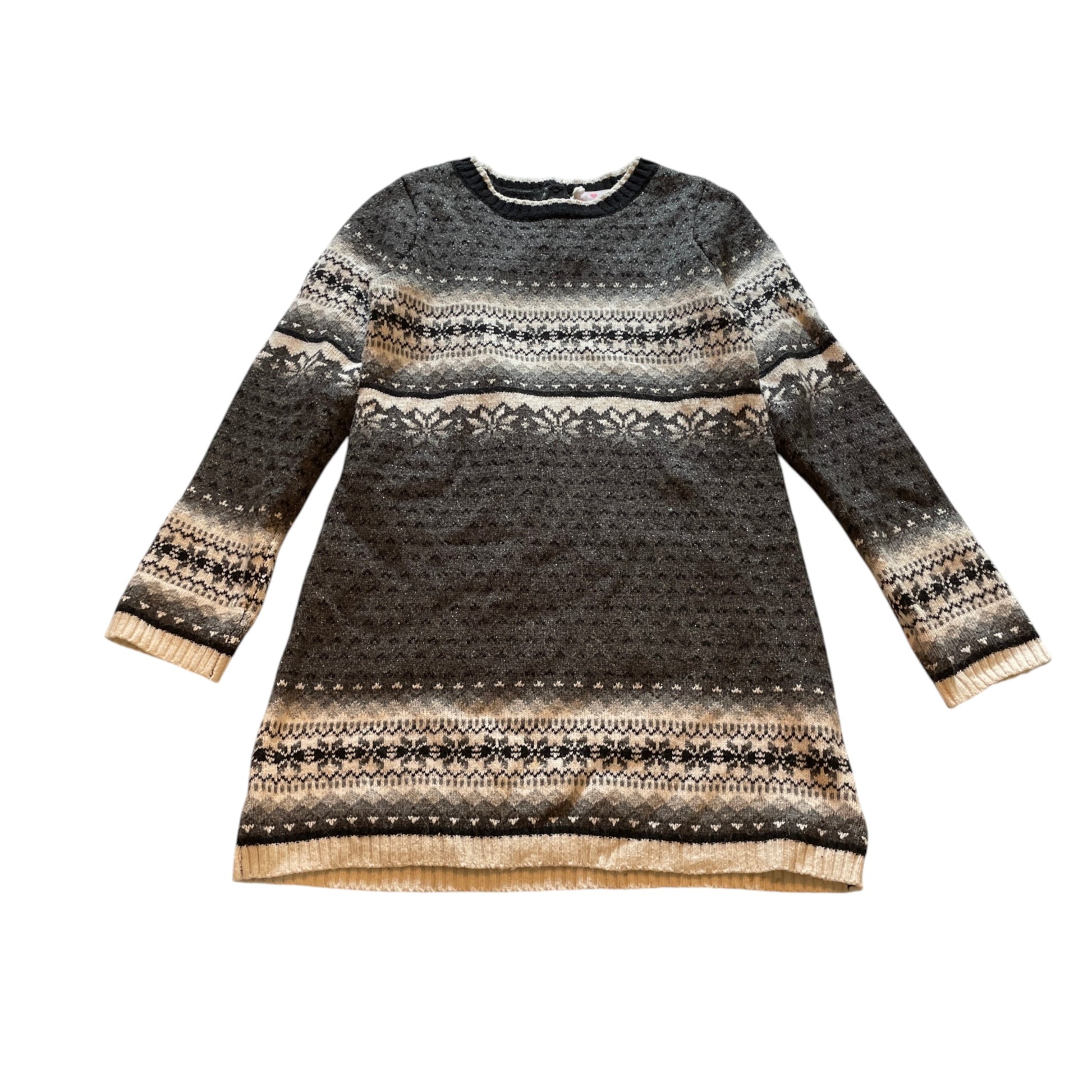 Lulurain 7-8 years black and white knitted festive dress cotton mix