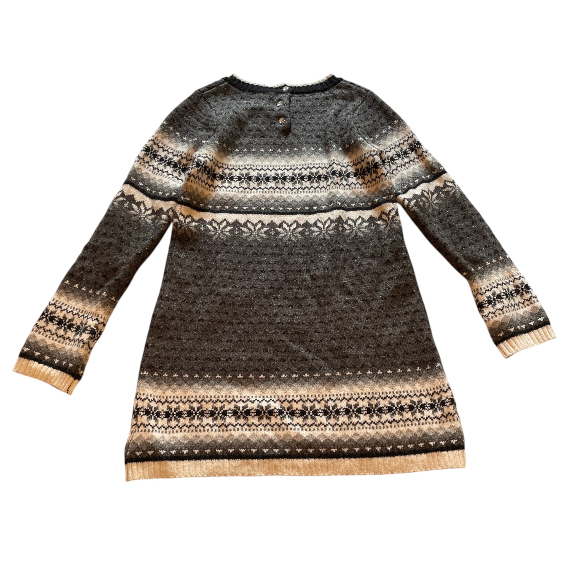 Lulurain 7-8 years black and white knitted festive dress cotton mix