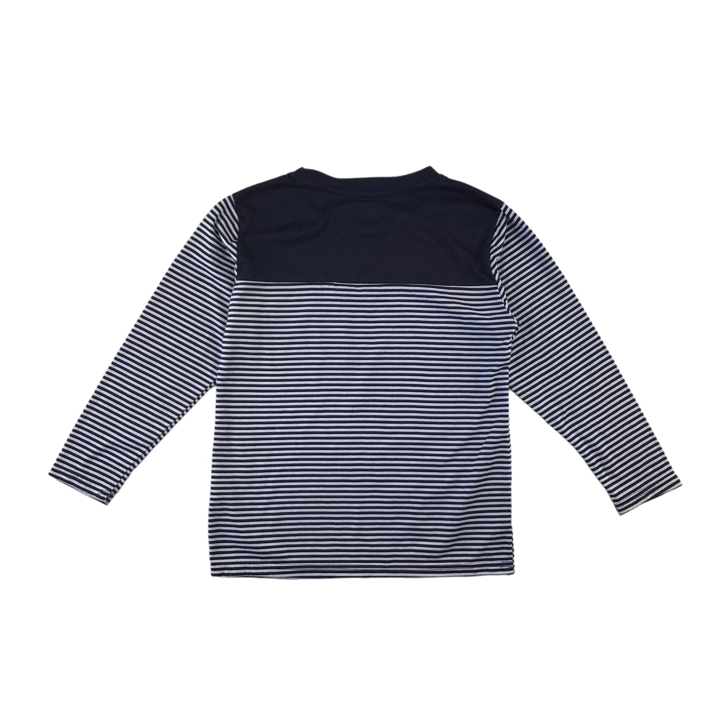 T-Shirt 9 Years Navy and White stripy with pocket and eagle embroidery