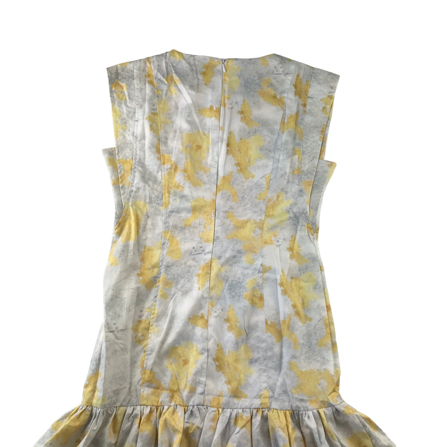 Shein Dress Size Women XS White and Yellow Floral Drop Waist