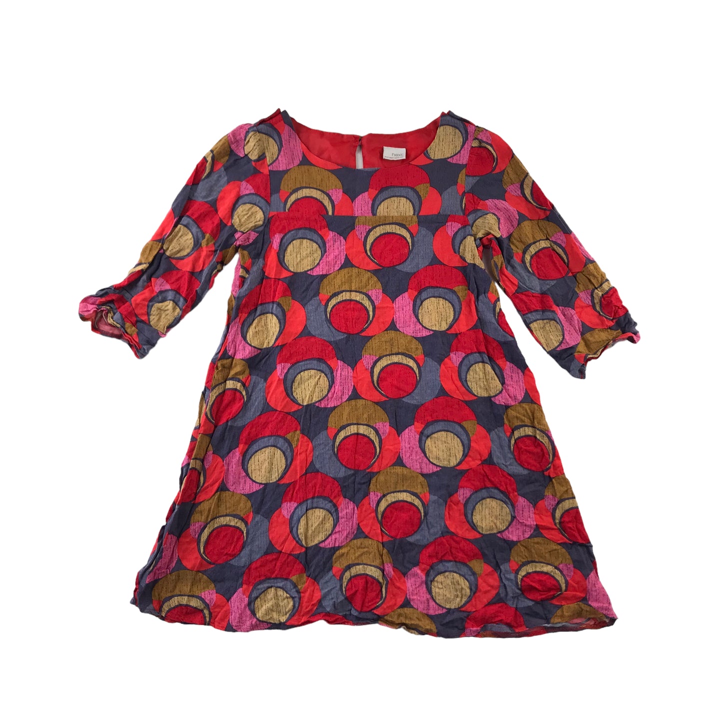 Next Dress Age 11-12 Red Pink Tone Graphic Print Pattern