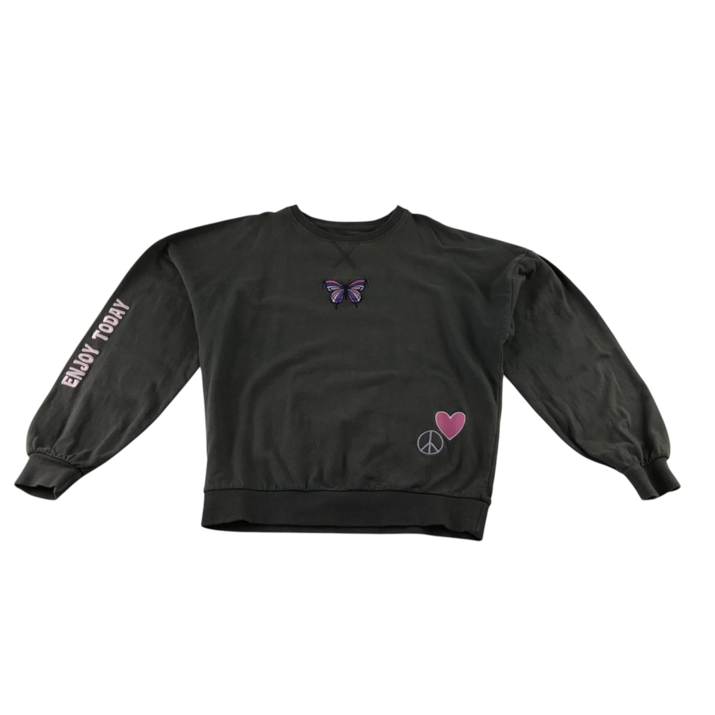 M&Co 10-11 years grey jumper cotton elastane