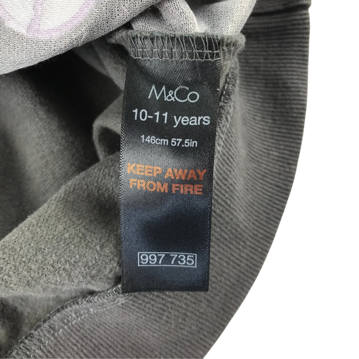 M&Co 10-11 years grey jumper cotton elastane