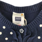 M&Co 4-5 years navy blue cardigan polka dot frill detail