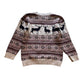 M&Co 4-5 years burgundy reindeer Christmas jumper cotton
