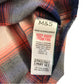 M&S 11-12 years blue orange tartan flannel shirt cotton