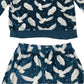 M&S 11-12 years dark blue owl print pyjama set polyester elastane