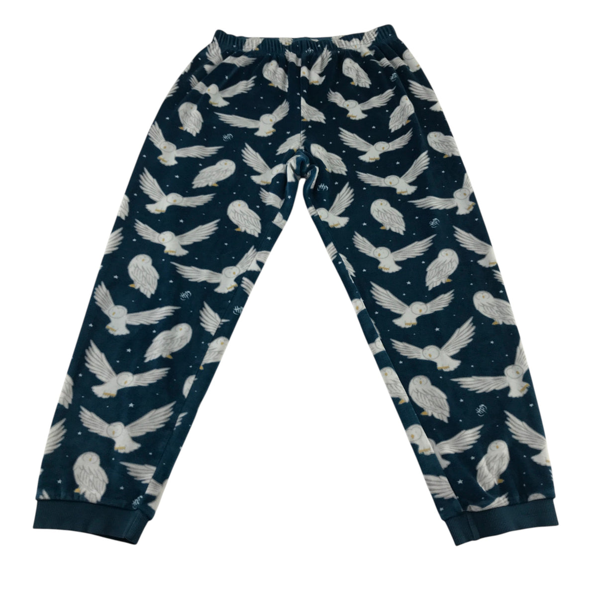 M&S 11-12 years dark blue owl print pyjama set polyester elastane
