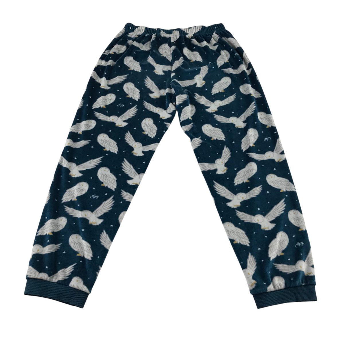 M&S 11-12 years dark blue owl print pyjama set polyester elastane