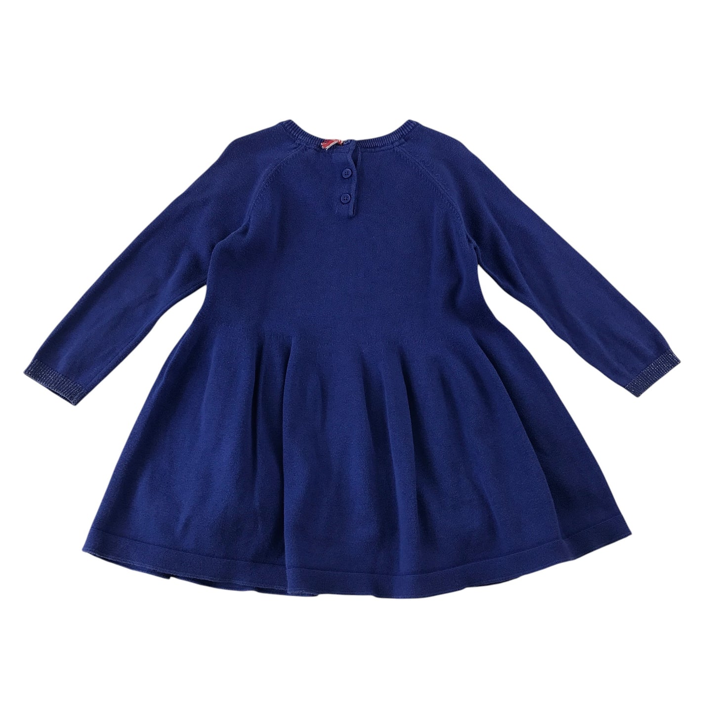 M&S 4-5 years blue dress sequin unicorn long sleeve cotton