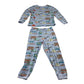 M&S 5-6 years blue pyjama set cotton elastane