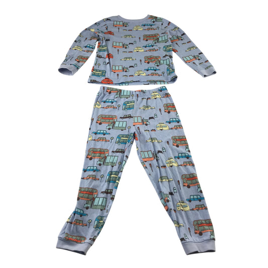 M&S 5-6 years blue pyjama set cotton elastane