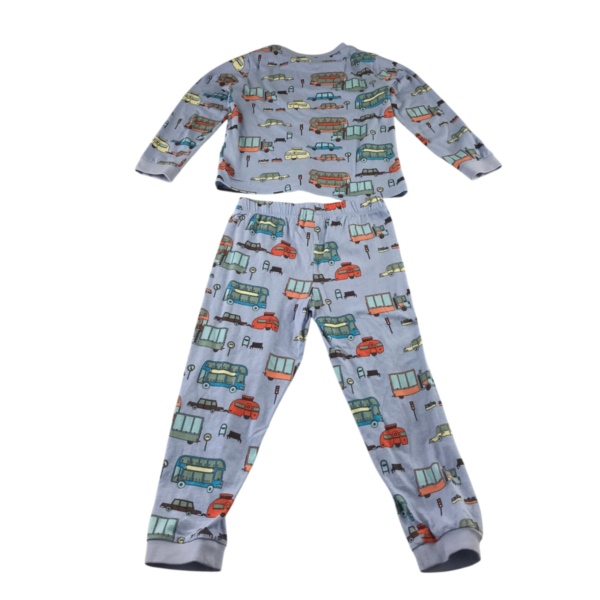 M&S 5-6 years blue pyjama set cotton elastane