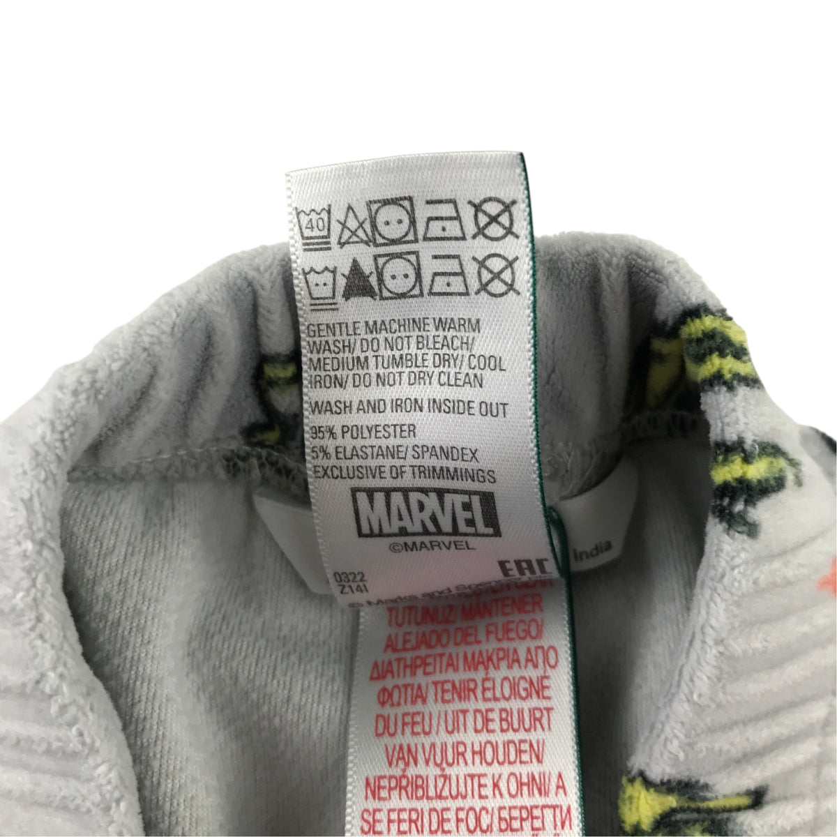 M&S 5-6 years grey marvel pyjama set polyester elastane