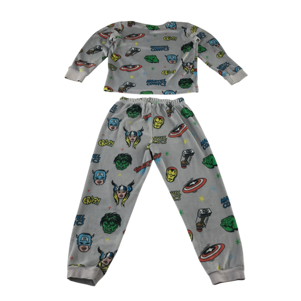 M&S 5-6 years grey marvel pyjama set polyester elastane