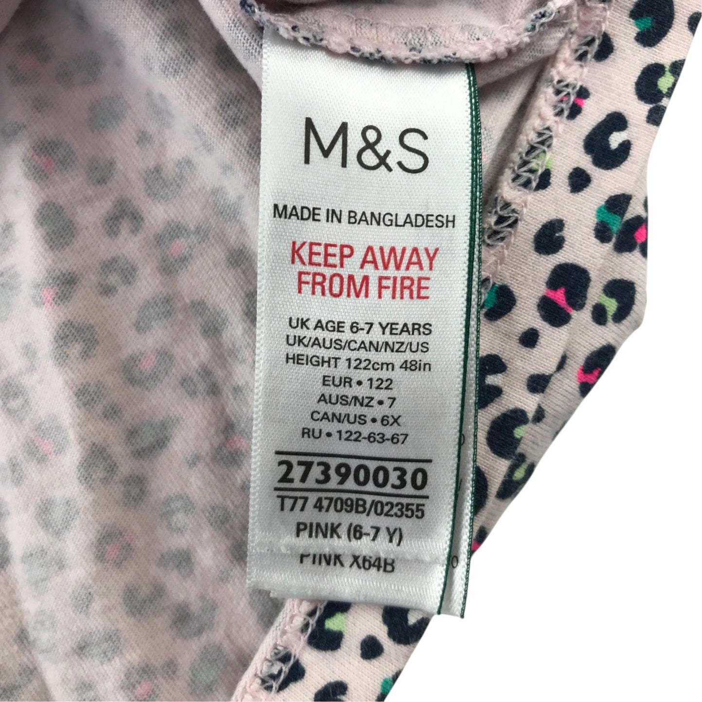 M&S 6-7 years animal print dress cotton elastane