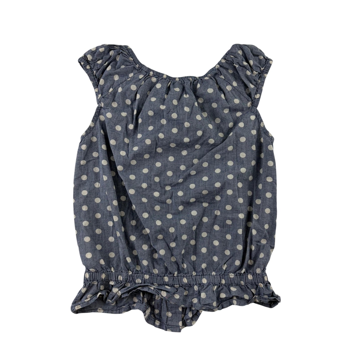 M&S 6-7 years blue polka dot blouse cotton