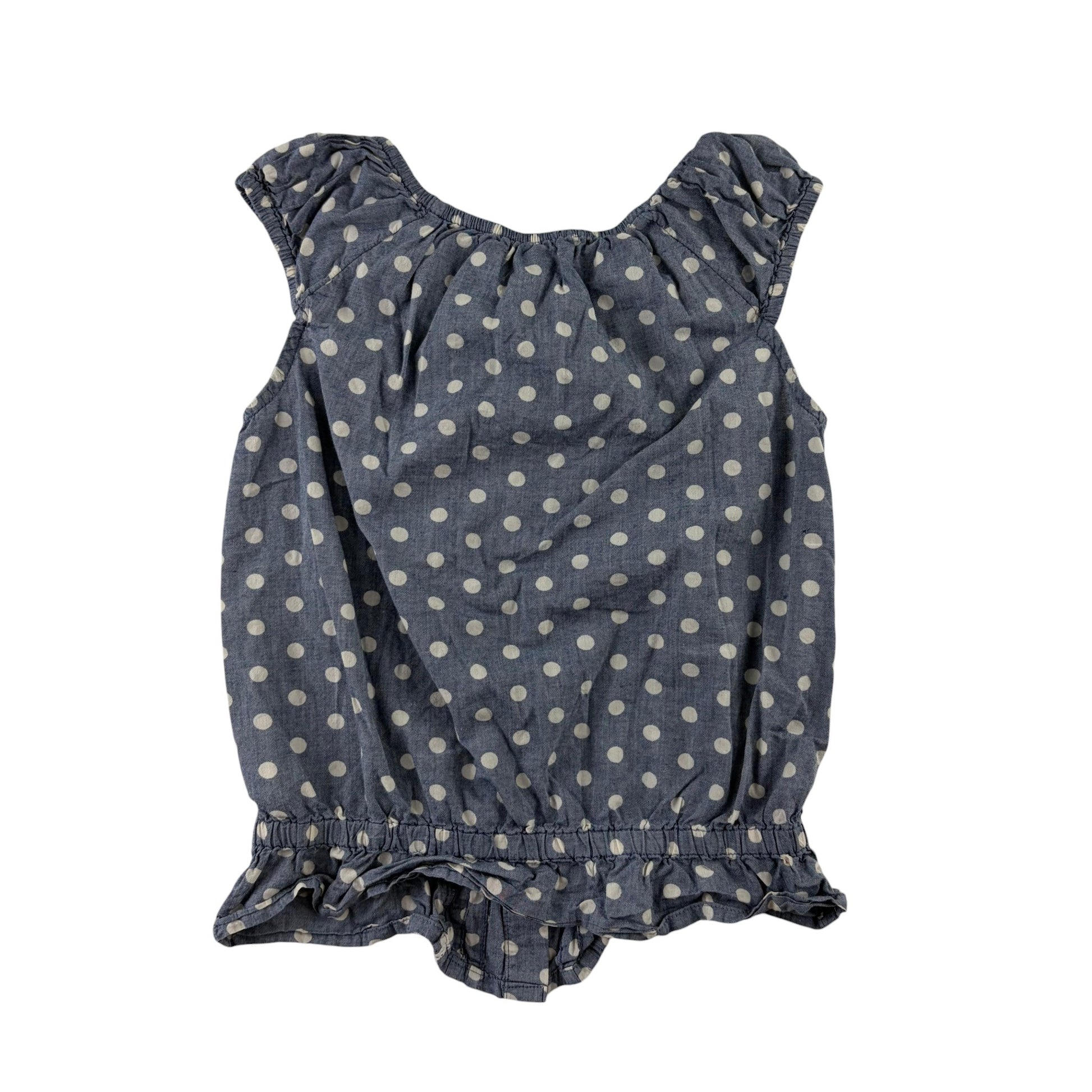 M&S 6-7 years blue polka dot blouse cotton