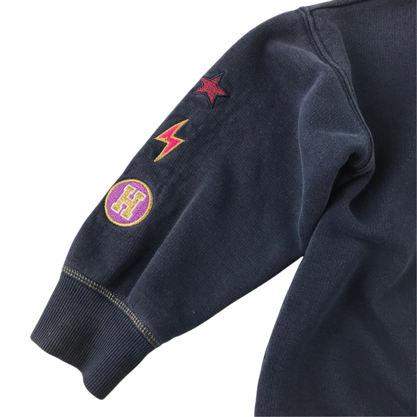 M&S 6-7 years navy blue jumper cotton polyester elastane