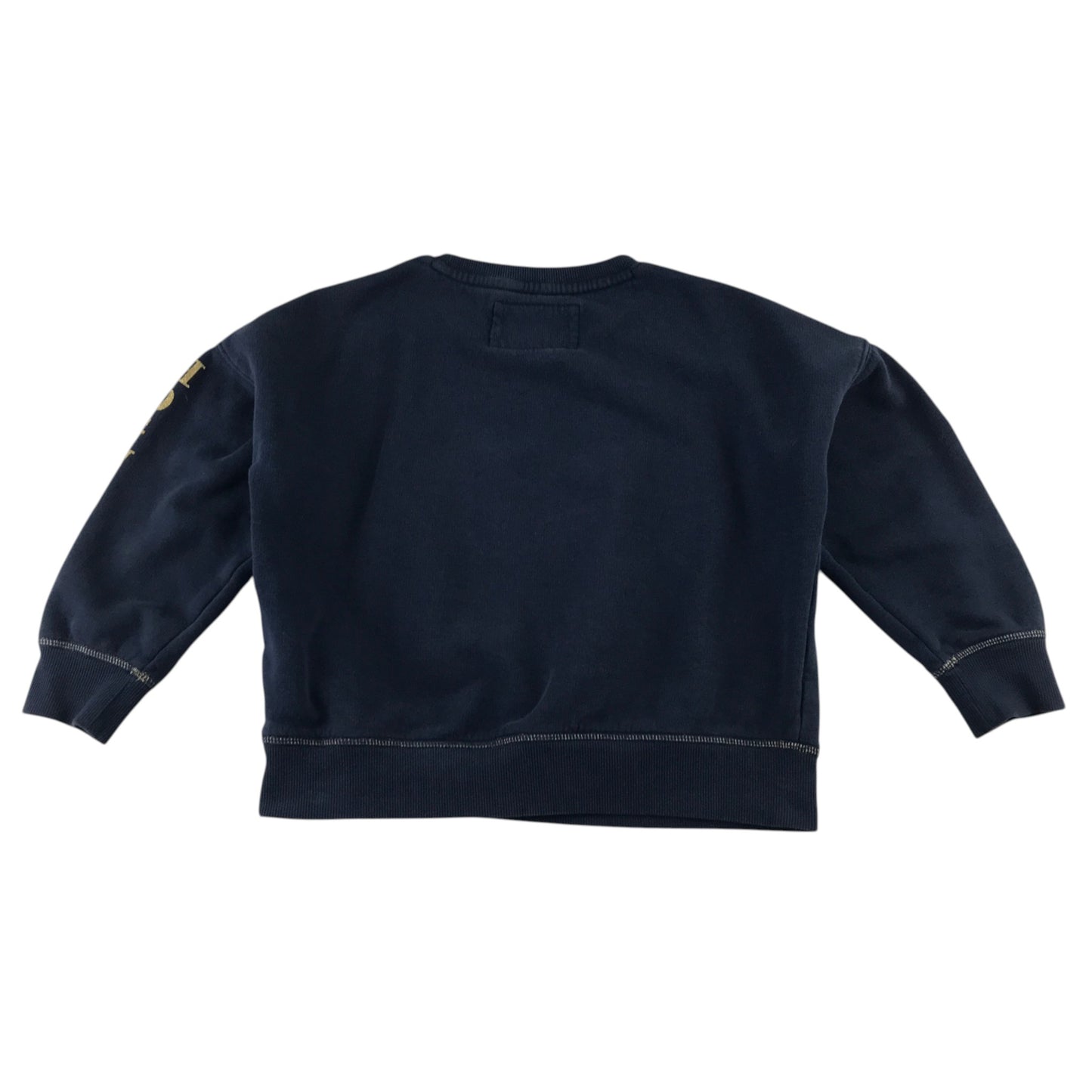 M&S 6-7 years navy blue jumper cotton polyester elastane