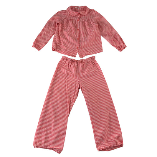 M&S 6-7 years pink stripe pyjama set