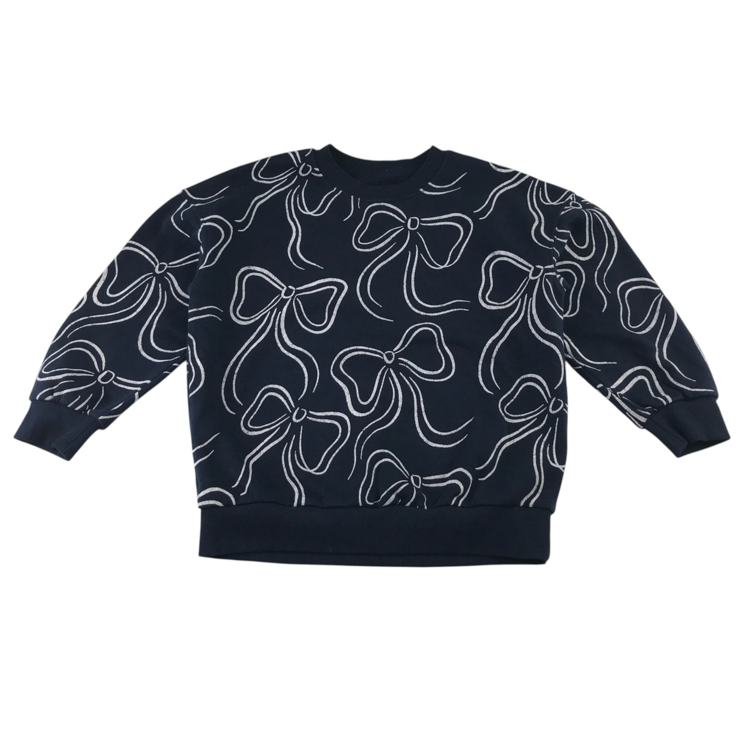 M&S 7-8 years navy jumper polyester cotton elastane