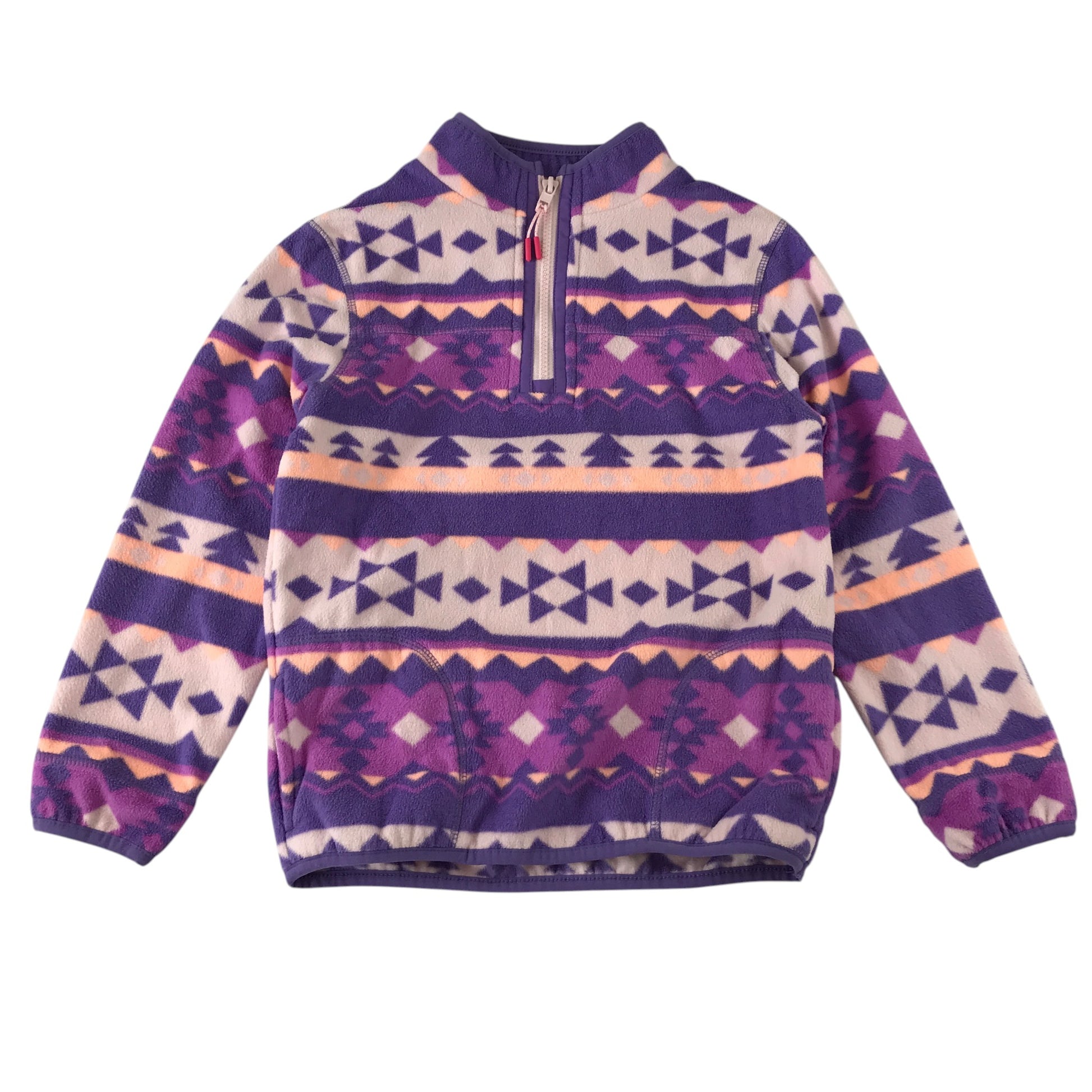 M&S 8-9 lilac and peach fleece graphic pattern polyester