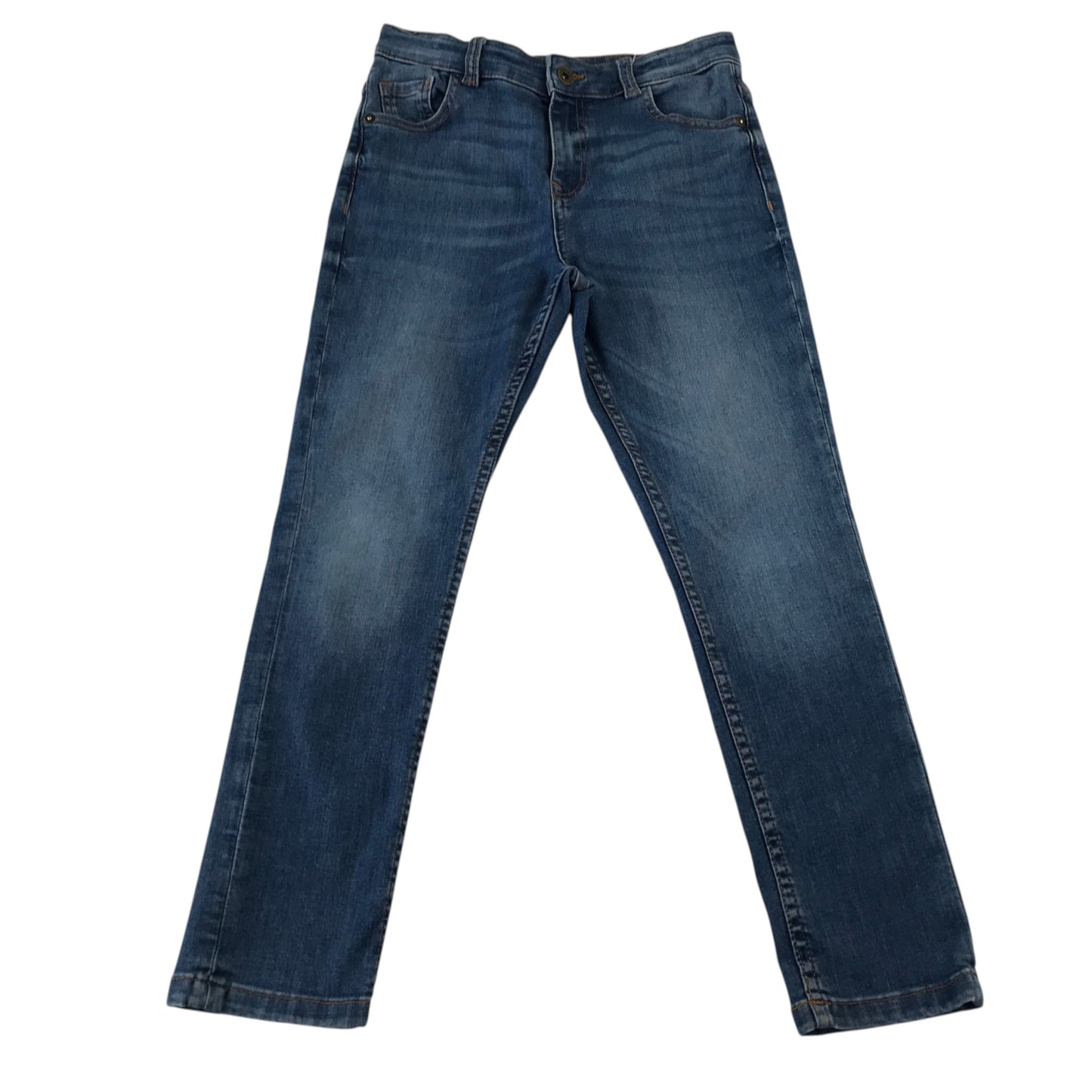 M&S 9-10 years dark blue jeans cotton polyester elastane
