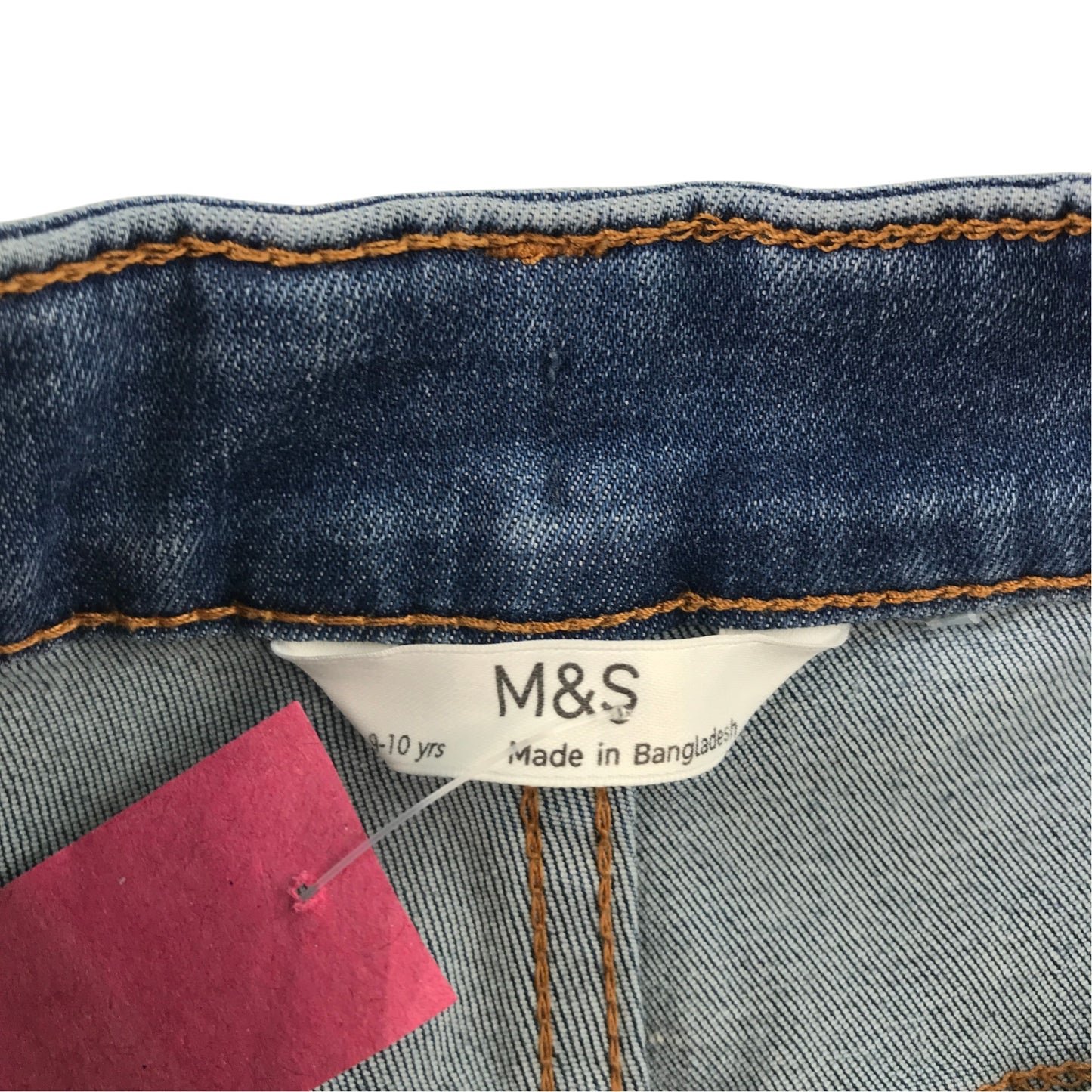 M&S 9-10 years dark blue jeans cotton polyester elastane