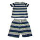 M&S 9-10 years grey stripe pyjama set cotton viscose