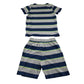 M&S 9-10 years grey stripe pyjama set cotton viscose