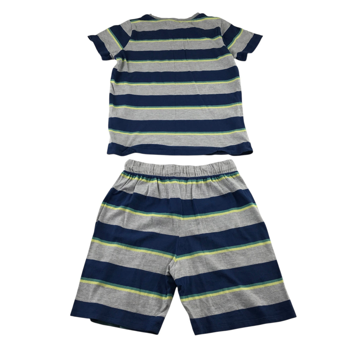 M&S 9-10 years grey stripe pyjama set cotton viscose