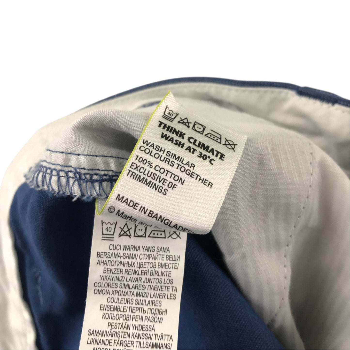 M&S S blue shorts cotton