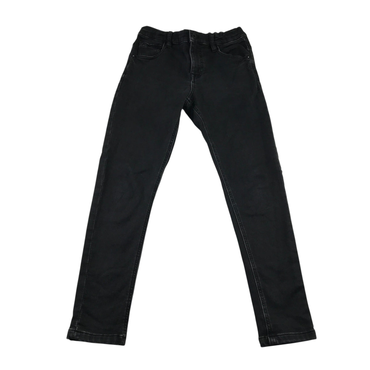 M&S 10-11 years black denim jeans slim cotton polyester elastane