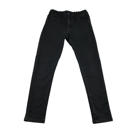 M&S 10-11 years black denim jeans slim cotton polyester elastane