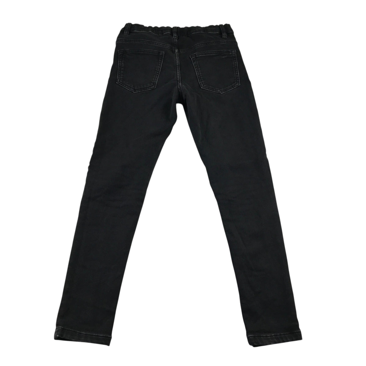 M&S 10-11 years black denim jeans slim cotton polyester elastane