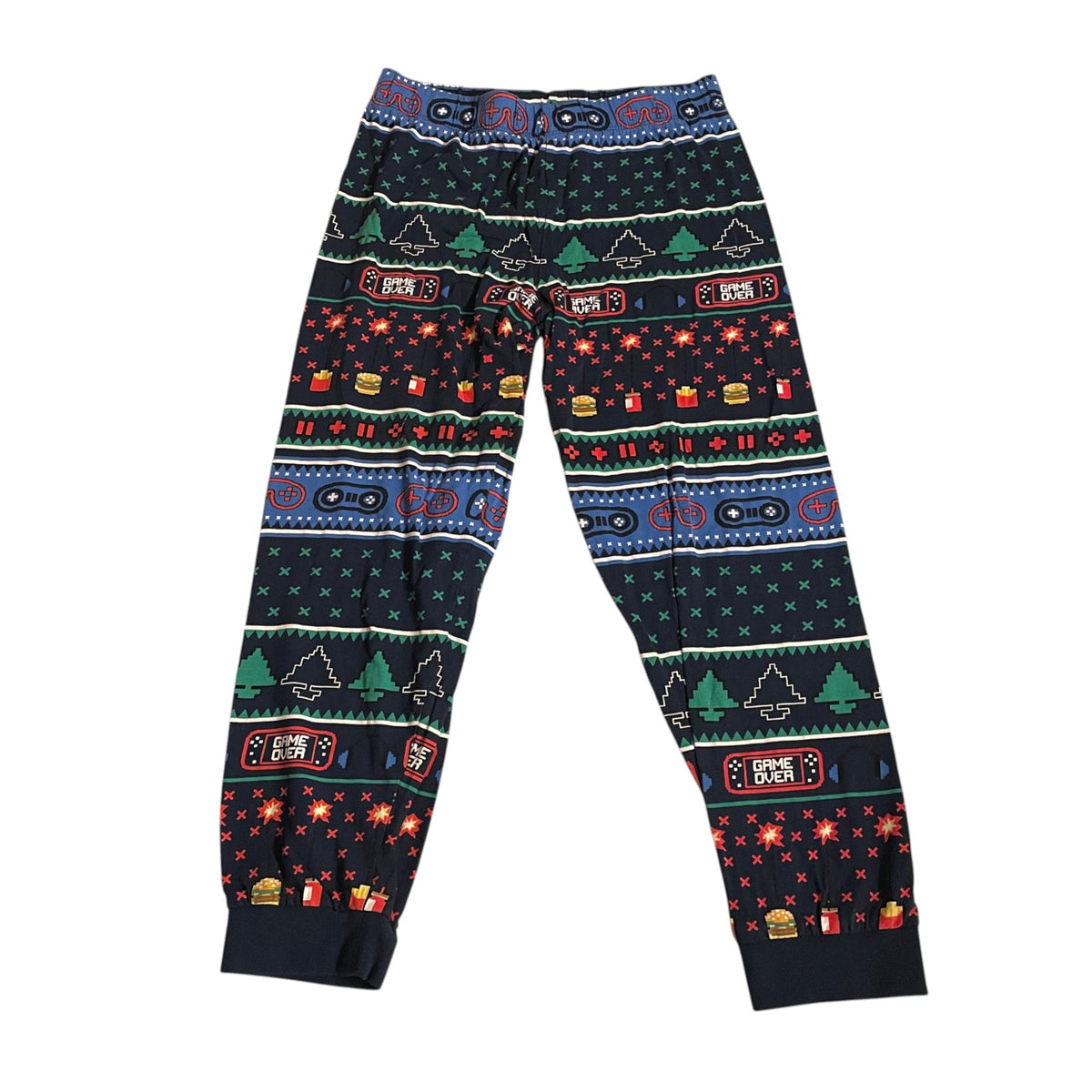 M&S 10-11 years navy blue Christmas gaming pyjama set cotton
